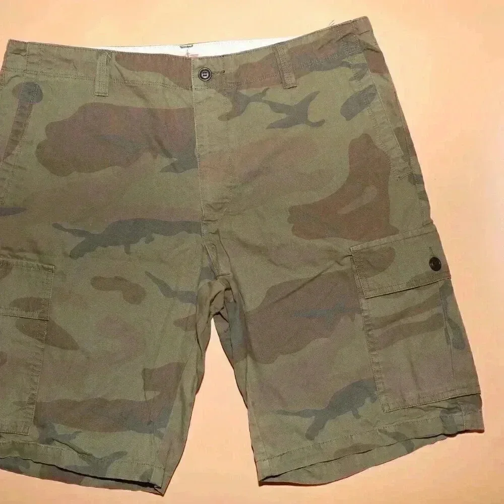 Dockers Men's Cargo Shorts Men Size 36 Camouflage 100% Cotton‎ Casual Outdoor